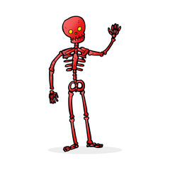 cartoon waving skeleton
