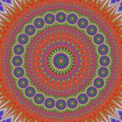 Abstract oriental star mandala fractal design