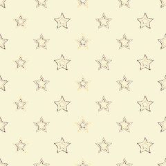 Seamless vector background with decorative stars. Print. Cloth design, wallpaper.
