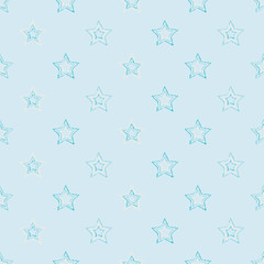 Seamless vector background with decorative stars. Print. Cloth design, wallpaper.