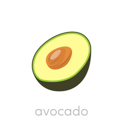 Flat avocado icon