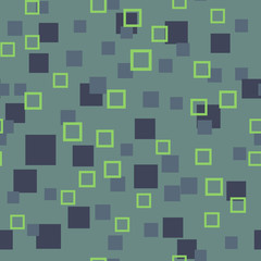 Seamless abstract geometry pattern with squares in simple colors