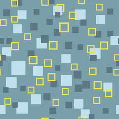 Seamless abstract geometry pattern with squares in simple colors