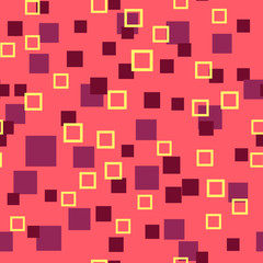 Seamless abstract geometry pattern with squares in simple colors