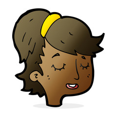 cartoon pretty female face