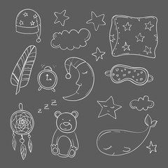 Set of elements about sleeping