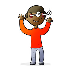 cartoon man with popping out eyes