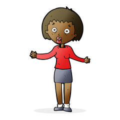 Fototapeta premium cartoon woman making excuses