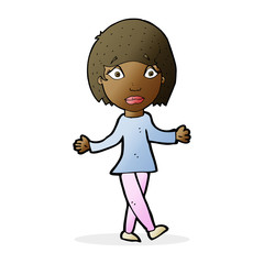 cartoon surprised woman