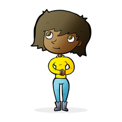 cartoon friendly woman