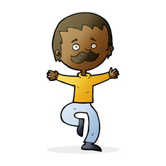 cartoon dancing man with mustache