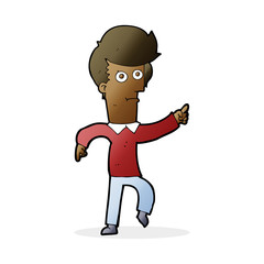 Obraz premium cartoon man pointing