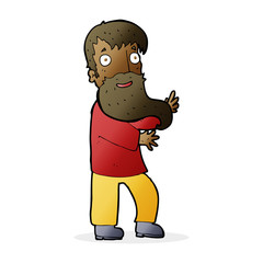 cartoon excited bearded man