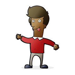 cartoon man sticking out tongue
