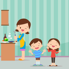 family kitchen be happy
