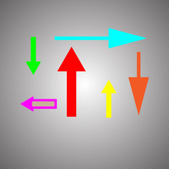 Set of arrows different colors. Different forms. Vector illustration EPS 10