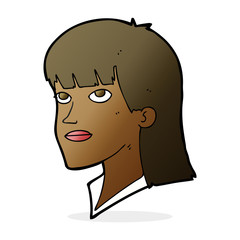 cartoon serious woman