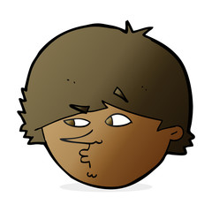 cartoon suspicious man