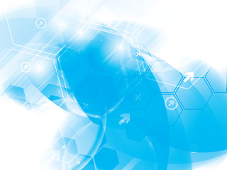 abstract technology background with hexagons