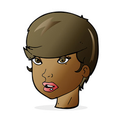 cartoon pretty female face