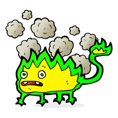 cartoon little fire demon