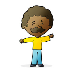 cartoon boy with mustache