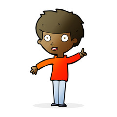 cartoon boy with idea