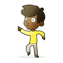 cartoon pointing boy