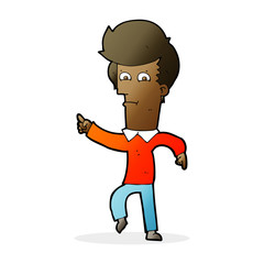 cartoon man pointing