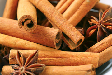 Cinnamon sticks and star anise