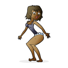 cartoon woman in lingerie