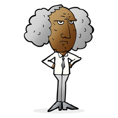 cartoon big hair lecturer man