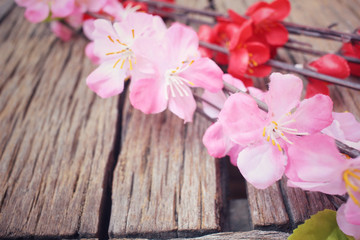 Naklejka na ściany i meble Beautiful sakura of artificial flowers