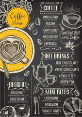 Coffee restaurant cafe menu, template design. - 104174347