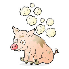 cartoon smelly pig