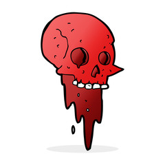 gross halloween skull cartoon
