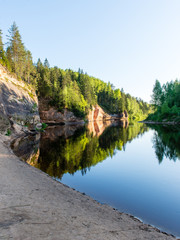 Fototapeta premium Summer river with reflections
