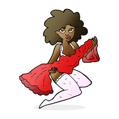 cartoon woman changing