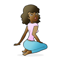 cartoon pretty woman