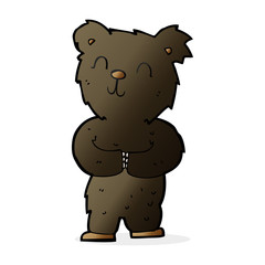 cartoon happy little black bear