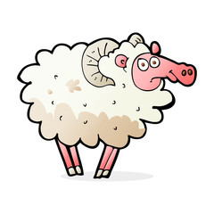 cartoon dirty sheep