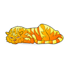 cartoon resting tiger