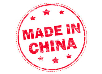 made in china grunge rubber stamp