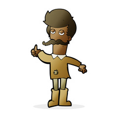 cartoon old man in poor clothes