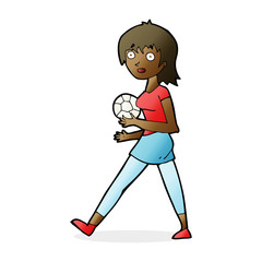 cartoon soccer girl