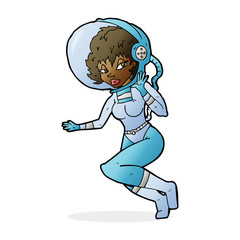 cartoon space woman