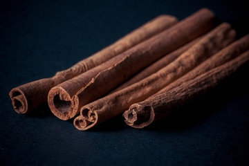 cinnamon sticks with filter effect retro vintage style