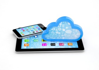 tablet pc, smart phone and cloud