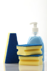 Bottle and sponges