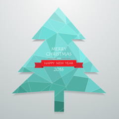 Christmas greeting card, and Happy new year message, Vector illustration